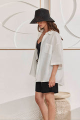 MOMA White Linen Shirt | Elevate Your Summer Layering Outfit