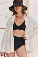 MOMA Casual Linen Shirt | White for Easy - going Vacation Days