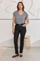 MOMA Relaxed Fit Striped Top | Grey, Timeless & Versatile