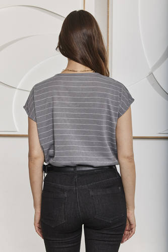 MOMA Relaxed Fit Striped Top | Grey, Timeless & Versatile