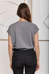 MOMA Relaxed Fit Striped Top | Grey, Timeless & Versatile