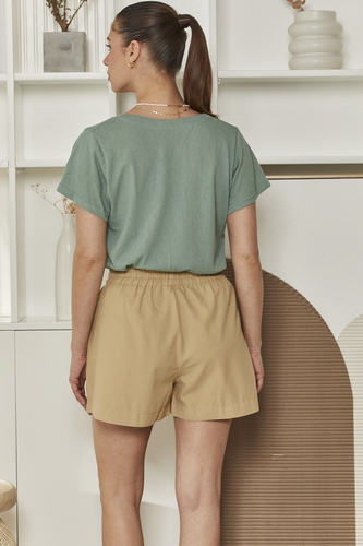 MOMA Wardrobe Essential | Sage Green V - Neck Tee