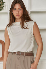 MOMA Relaxed Fit Sleeveless Top | Ivory, Timeless & Versatile