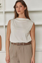 MOMA Relaxed Fit Sleeveless Top | Ivory, Timeless & Versatile