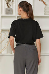 MOMA Relaxed Fit Crew Neck Top | Black, Timeless & Versatile