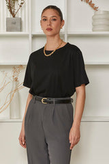 MOMA Relaxed Fit Crew Neck Top | Black, Timeless & Versatile