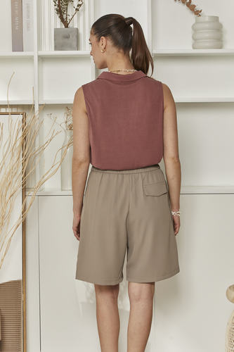 MOMA Relaxed Fit Sleeveless Polo | Mauve, Timeless & Chic