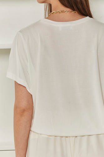 MOMA Ivory Relaxed Tee | A Staple for Effortless Leisure Style
