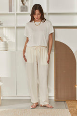 MOMA Ivory Relaxed Tee | A Staple for Effortless Leisure Style