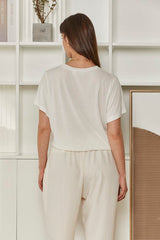 MOMA Ivory Relaxed Tee | A Staple for Effortless Leisure Style