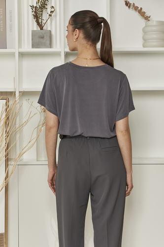 MOMA Charcoal Grey Crew Neck Tee | Effortless Casual Chic