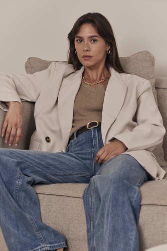 MOMA Beige Oversized Blazer | Effortless Tailored Chic