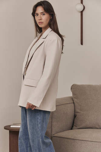 MOMA Beige Oversized Blazer | Effortless Tailored Chic