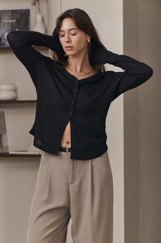 MOMA Relaxed Fit Knit Cardigan | Black, Timeless & Versatile