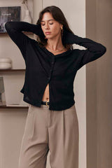 MOMA Relaxed Fit Knit Cardigan | Black, Timeless & Versatile