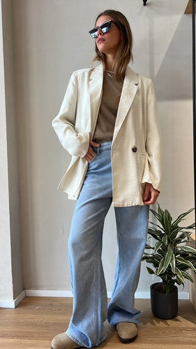 MOMA Cream Oversized Blazer | Effortless Tailored Chic