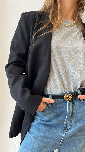 MOMA Casual Tailored Blazer | Black for Easy - going Chic Days