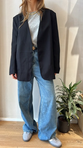 MOMA Casual Tailored Blazer | Black for Easy - going Chic Days