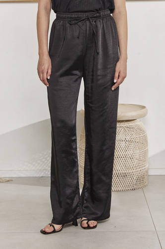 MOMA Elegant Satin Wide - Leg Trousers