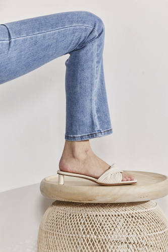 MOMA Stylish Light Blue Straight - Leg Denim Trousers