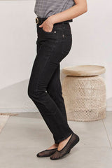 MOMA Stylish Belted Black Jeans