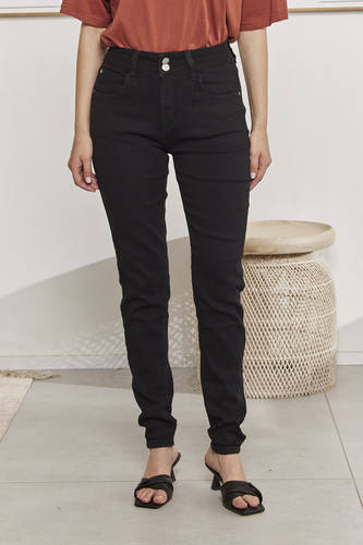 MOMA Stylish High - Waisted Black Skinny Jeans