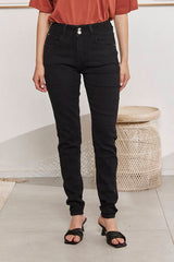 MOMA Stylish High - Waisted Black Skinny Jeans