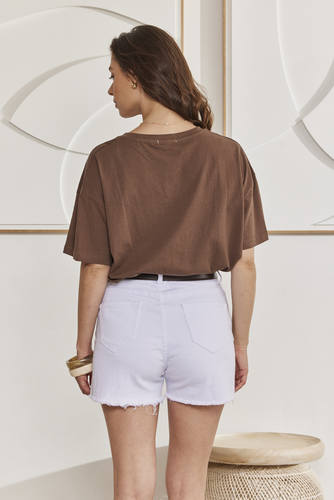 MOMA Comfortable White Distressed Denim Shorts