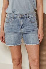 MOMA Casual Light Blue Distressed Denim Shorts