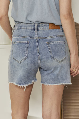 MOMA Casual Light Blue Distressed Denim Shorts