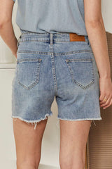 MOMA Casual Light Blue Distressed Denim Shorts
