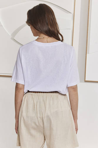 MOMA Light Linen Elastic - Waist Shorts