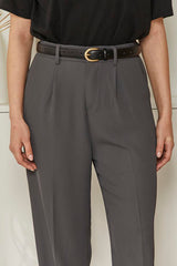 MOMA Elegant Grey Belted Trousers