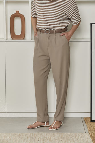 MOMA Casual Khaki Belted Trousers