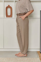 MOMA Casual Khaki Belted Trousers