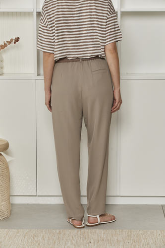 MOMA Casual Khaki Belted Trousers