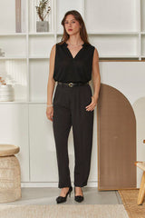 MOMA Comfortable Black High - Waisted Pants