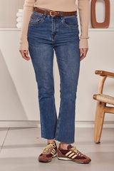 MOMA Trendy Blue Flare Denim Pants