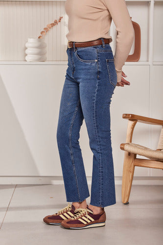 MOMA Trendy Blue Flare Denim Pants