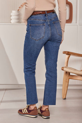 MOMA Trendy Blue Flare Denim Pants