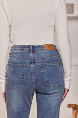 MOMA Comfortable Blue Straight - Leg Jeans