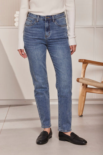 MOMA Comfortable Blue Straight - Leg Jeans