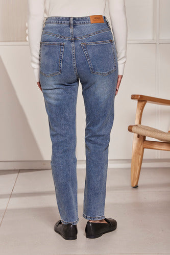 MOMA Comfortable Blue Straight - Leg Jeans