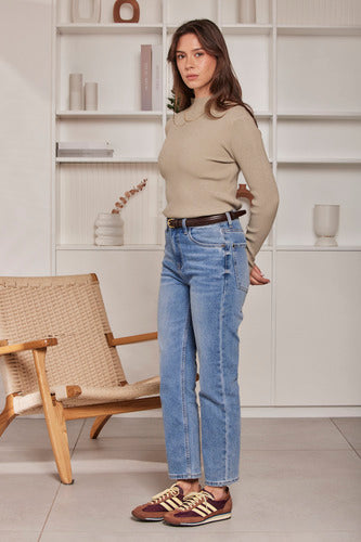 MOMA Comfortable Blue High - Waisted Jeans