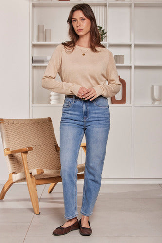 MOMA Comfortable Blue High - Waisted Jeans