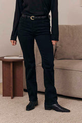MOMA Comfortable Black Belted Jeans