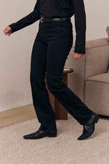 MOMA Comfortable Black Belted Jeans