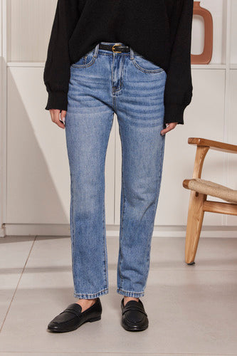 MOMA Retro-Inspired Blue Denim Trousers