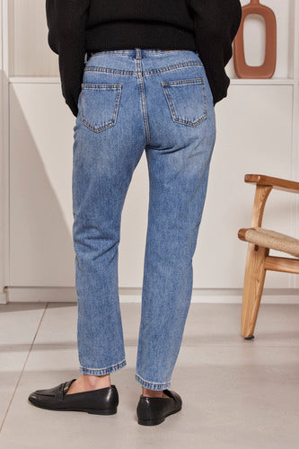 MOMA Retro-Inspired Blue Denim Trousers