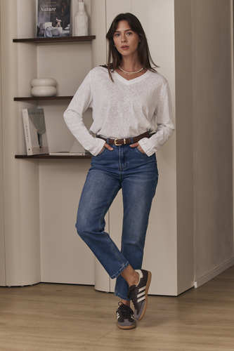 MOMA Comfort-Fit Blue Cropped Jeans